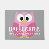 Niedlicher Cartoon - Rosa und Grau Individuelle Na Fußmatte (Vorderseite)