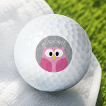 Niedlicher Cartoon - Rosa und Grau Individuelle Na Golfball<br><div class="desc">Eine moderne und einfache Eule mit trendigen Farben. Sie können einen Namen,  ein Monogramm oder einen anderen benutzerdefinierten Text hinzufügen. Wenn Sie die Kunst verschieben möchten,  klicken Sie auf die Schaltfläche Anpassen,  um Änderungen vorzunehmen.</div>