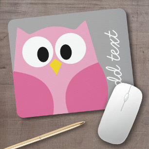 Niedlicher Cartoon - Rosa und Grau Individuelle Na Mousepad