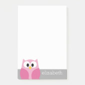 Niedlicher Cartoon - Rosa und Grau Individuelle Na Post-it Klebezettel (Vorderseite)