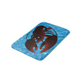 Niedlicher Cartoon Roter Hummer Badematte (Schrägansicht)