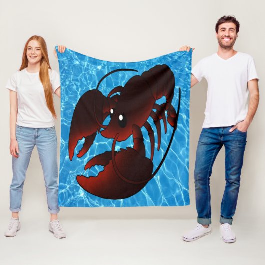 Niedlicher Cartoon Roter Hummer Fleecedecke (Beispiel)