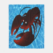 Niedlicher Cartoon Roter Hummer Fleecedecke (Vorderseite)