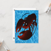 Niedlicher Cartoon Roter Hummer Karte (Vorderseite/Rückseite Beispiel)