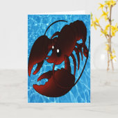 Niedlicher Cartoon Roter Hummer Karte (Gelbe Blume)