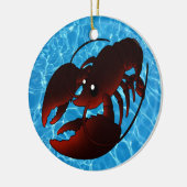 Niedlicher Cartoon Roter Hummer Keramik Ornament (Links)