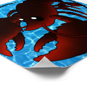 Niedlicher Cartoon Roter Hummer Poster (Ecke)