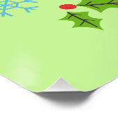 Niedlicher Cartoon Roter Kardinal mit Blume Poster (Ecke)