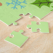 Niedlicher Cartoon Roter Kardinal mit Blume Puzzle (Seite)