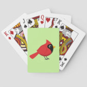 Niedlicher Cartoon Roter Kardinal mit Blume Spielkarten (Rückseite)