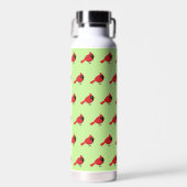 Niedlicher Cartoon Roter Kardinal mit Blume Trinkflasche (Vorne)