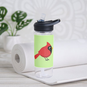Niedlicher Cartoon Roter Kardinal mit Blume Trinkflasche