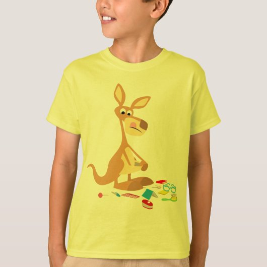 Niedlicher Cartoon Rummaging Kangaroo Children T - T-Shirt (Vorderseite)