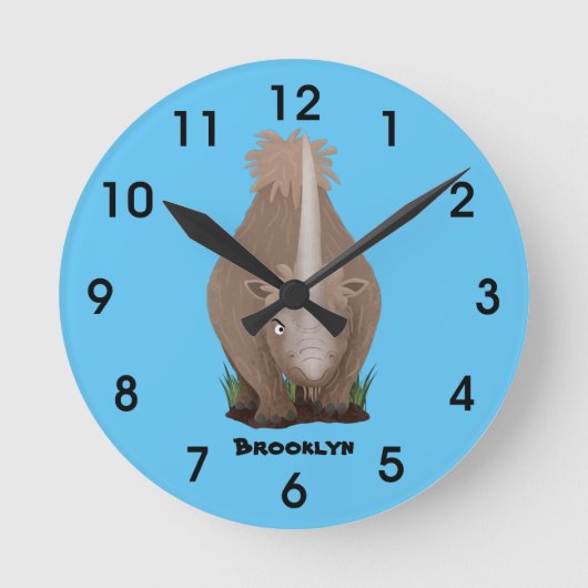 Niedlicher Cartoon Runde Wanduhr (Vorderseite)