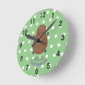 Niedlicher Cartoon Runde Wanduhr (Winkel)