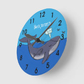 Niedlicher Cartoon Runde Wanduhr (Winkel)