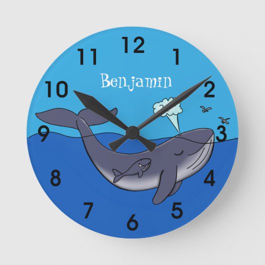 Niedlicher Cartoon Runde Wanduhr (Vorderseite)