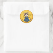 Niedlicher Cartoon Runder Aufkleber (Tasche)