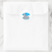 niedlicher Cartoon Runder Aufkleber (Tasche)