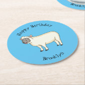 Niedlicher Cartoon Runder Pappuntersetzer (Angewinkelt)