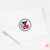 Niedlicher Cartoon Sad Skunk Holding Heart Sticker (Umschlag)