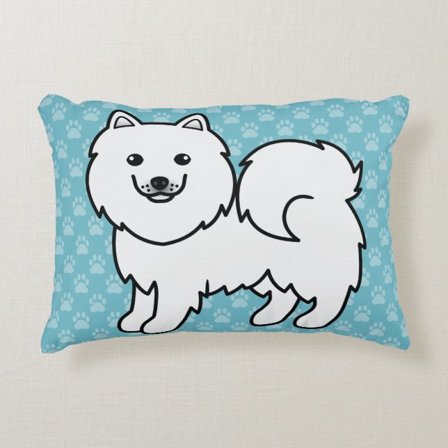 Niedlicher Cartoon Samoyed Zierkissen (Vorderseite)