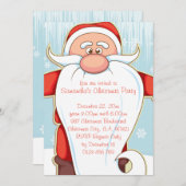 Niedlicher Cartoon Sankt mit langem Einladung (Vorne/Hinten)