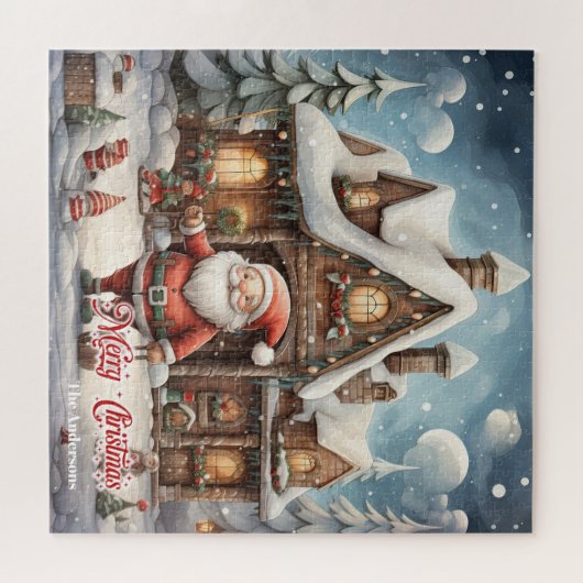 Niedlicher Cartoon Santa Claus in der Werkstatt Puzzle (Horizontal)