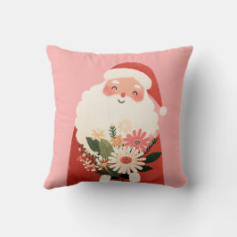 Niedlicher Cartoon Santa Claus mit Blume Xmas Kind Kissen
