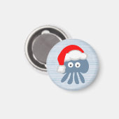 Niedlicher Cartoon Santa Jellyfish Magnet (Vorderseite/Rückseite)