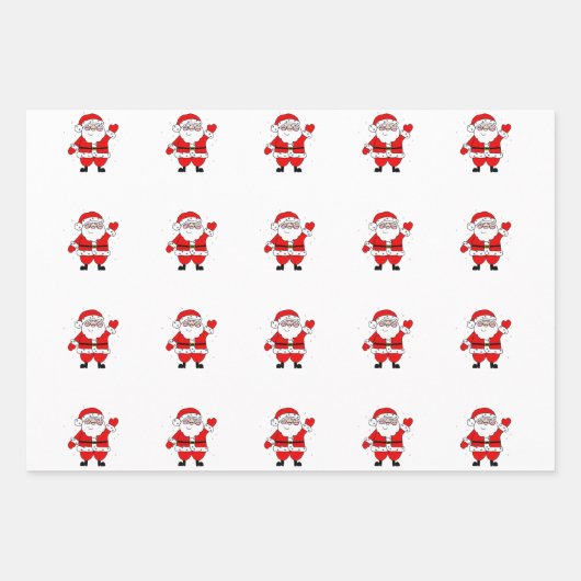 Niedlicher Cartoon Santa Robin Gingerbread Man Geschenkpapier Set (Vorderseite 3)