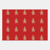 Niedlicher Cartoon Santa Robin Gingerbread Man Geschenkpapier Set (Vorderseite 2)