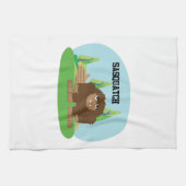 Niedlicher Cartoon Sasquatch Handtuch (Horizontal)