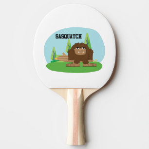 Niedlicher Cartoon Sasquatch Tischtennis Schläger