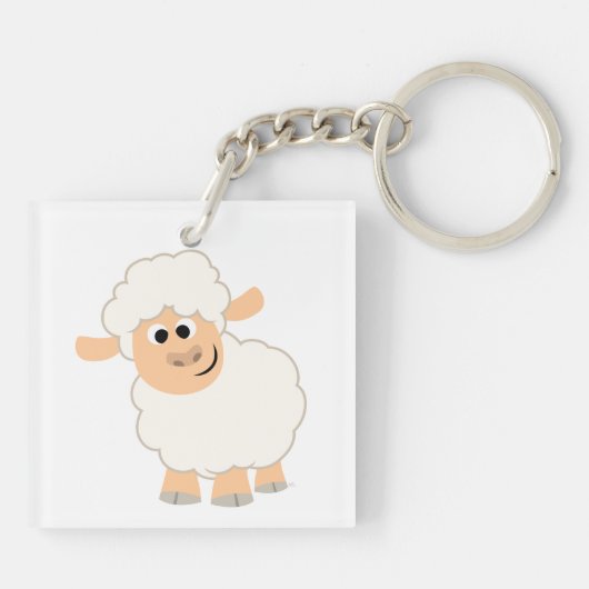 Niedlicher Cartoon Schafe Akryllischer Schlüsselan Schlüsselanhänger (Rückseite)