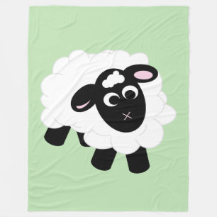 Niedlicher Cartoon Schafe Grüne Fleece Blanket