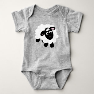 Niedlicher Cartoon Schafgrau Baby Strampler