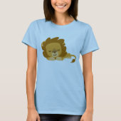 Niedlicher Cartoon Schlaflion Frauen T - Shirt (Vorderseite)