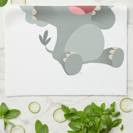 Niedlicher Cartoon Schlaflosigkeit Elephant Küchen Küchentuch (Gefaltet)