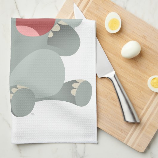 Niedlicher Cartoon Schlaflosigkeit Elephant Küchen Küchentuch (Viertel Falte)