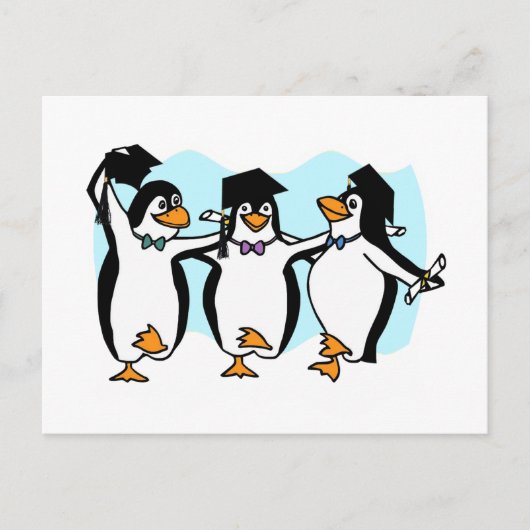 Niedlicher Cartoon Schließen Pinguine Postkarte (Vorderseite)