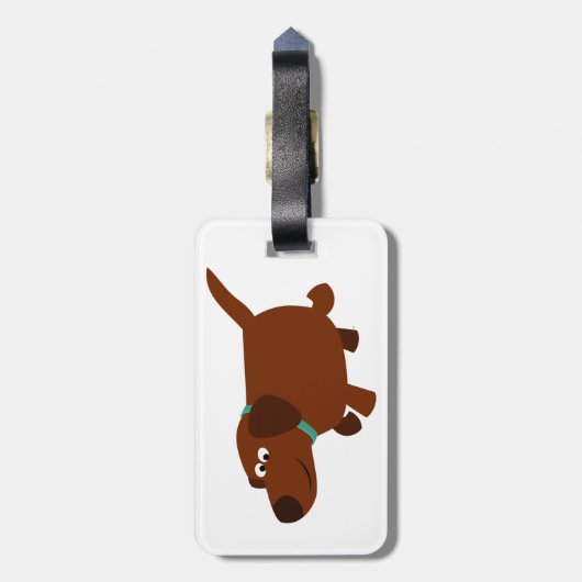 Niedlicher Cartoon Schokolade-Labrador-Gepäckmarki Gepäckanhänger (Rückseite vertikal)