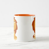 Niedlicher Cartoon-schützender Vater-Löwe und Zweifarbige Tasse (Mittel)