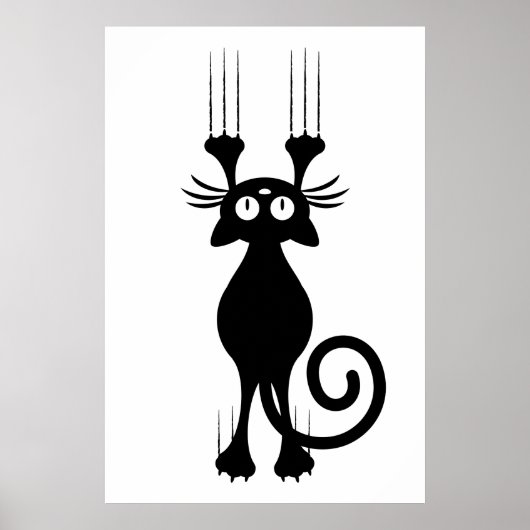 Niedlicher Cartoon Schwarze Katze Poster (Vorne)