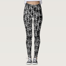 Niedlicher Cartoon Schwarze Katzen Collage Leggings