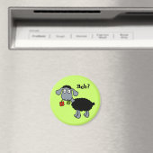Niedlicher Cartoon Schwarze Schafe mit Blume Magnet (In Situ (Geschirrspüler))