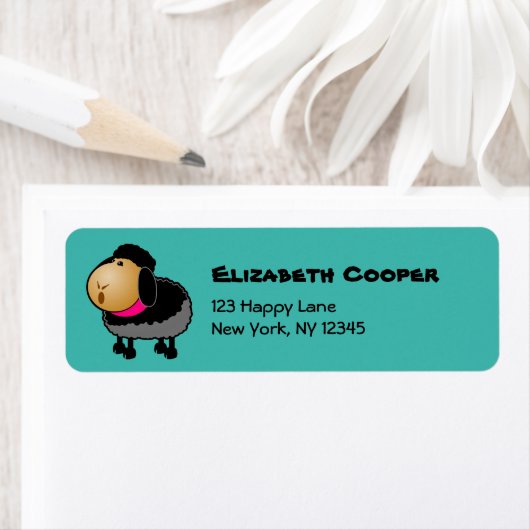 Niedlicher Cartoon Schwarze Schafe Zeichnend (Insitu)