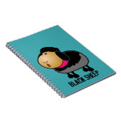 Niedlicher Cartoon Schwarze Schafe Zeichnend Notizblock (Rechte Seite)