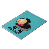 Niedlicher Cartoon Schwarze Schafe Zeichnend Notizblock (Linke Seite)