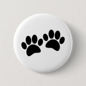 Niedlicher Cartoon Schwarze Welpe Paw Prints Button (Vorderseite)